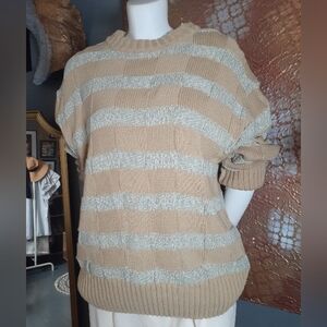 Zara Cotton Blend Oversized Striped Sweater
